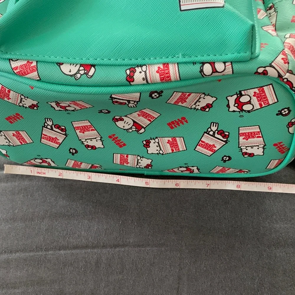 Hello Kitty Teal Mini Backpack with Cup Noodle Accents - Picture 8 of 10